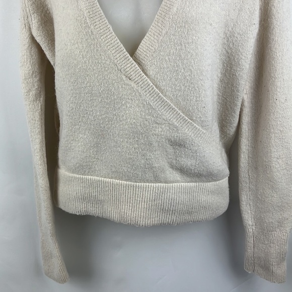 Madewell Wrap Front Beige Tan Pullover Sweater Size S - Picture 7 of 10